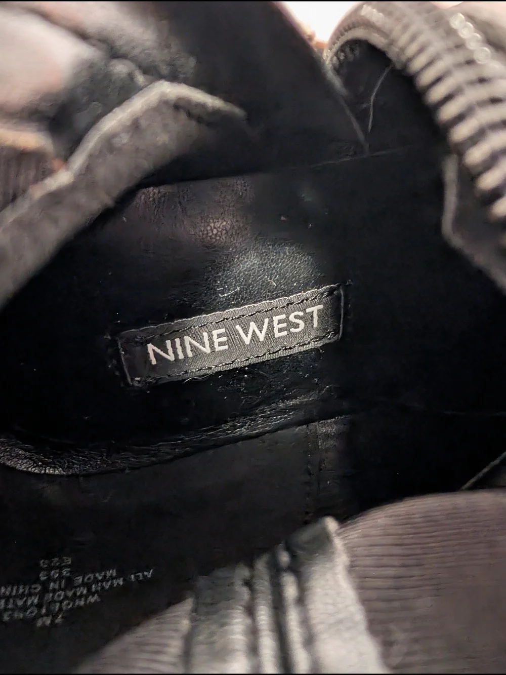 Nine West Black Vegan Leather Ankle Boots with Zip